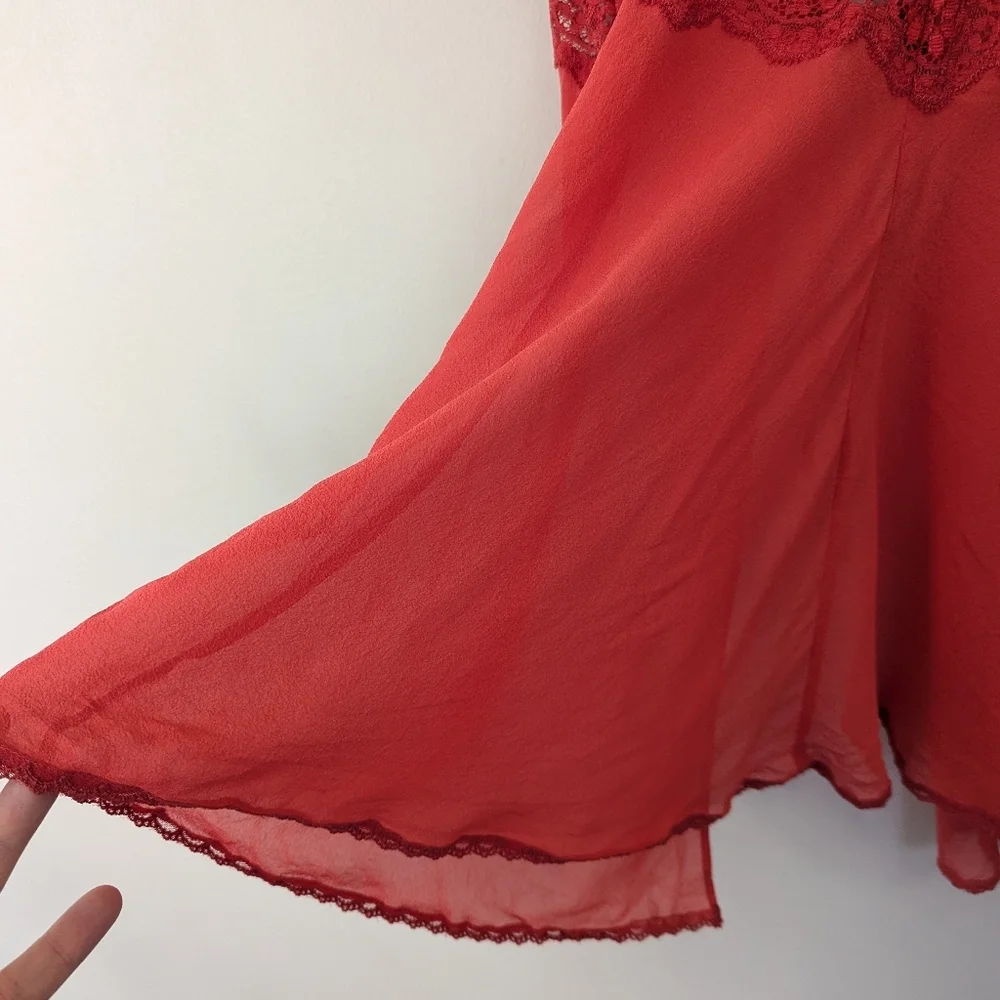 Vintage Victoria's Secret Silk Front Tie‎ Babydoll Lingerie Slip